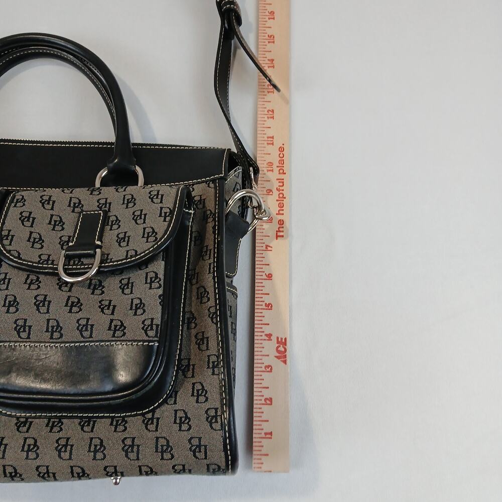 Dooney & Bourke Satchel Bag Womens Gray Black Signature Jacquard Leather EUC - Picture 12 of 15